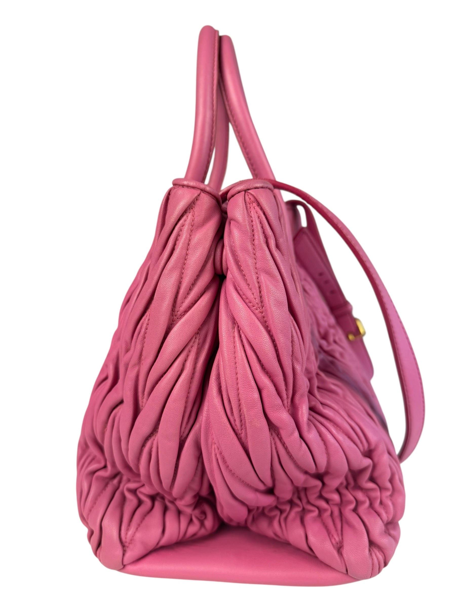 Miu Miu Pink Nappa Leather 2Way Tote Bag