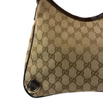 Gucci Brown Leather Trim Abbey D Ring Shoulder Bag