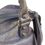 Balenciaga Vintage Distressed Purple Leather City Bag