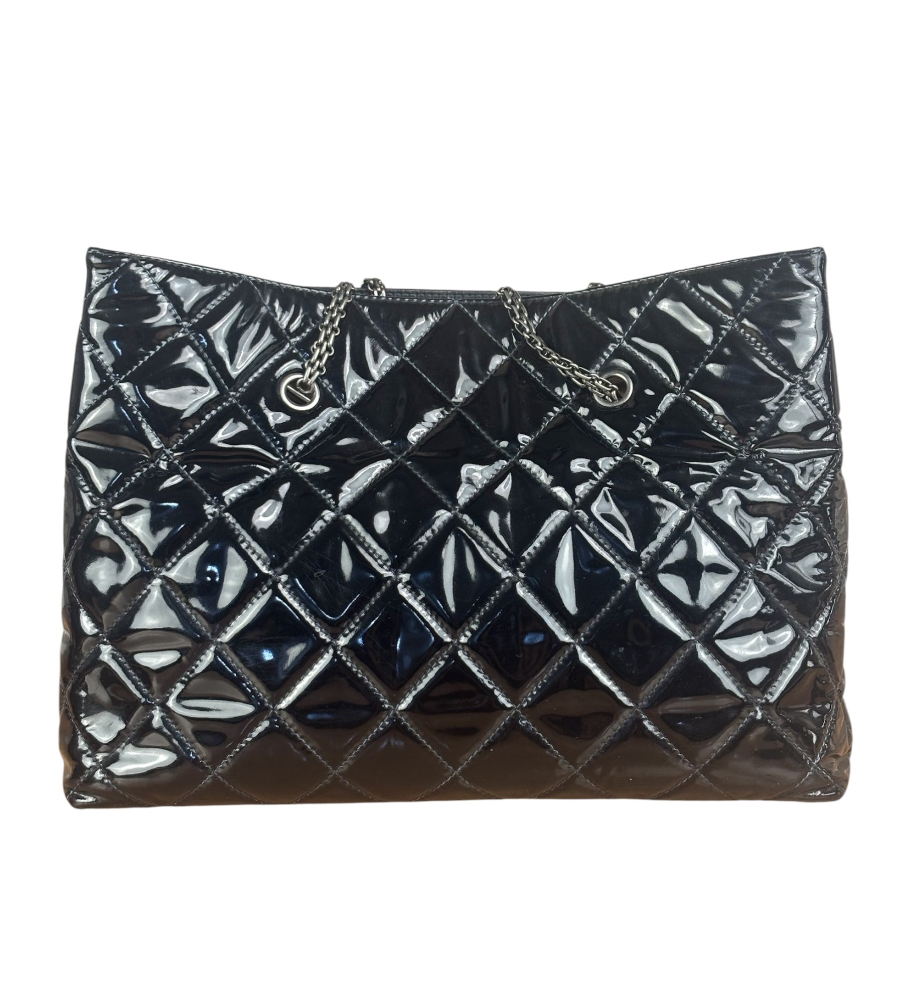Chanel Black Patent Leather 2.55 Reissue Tote Bag 2010