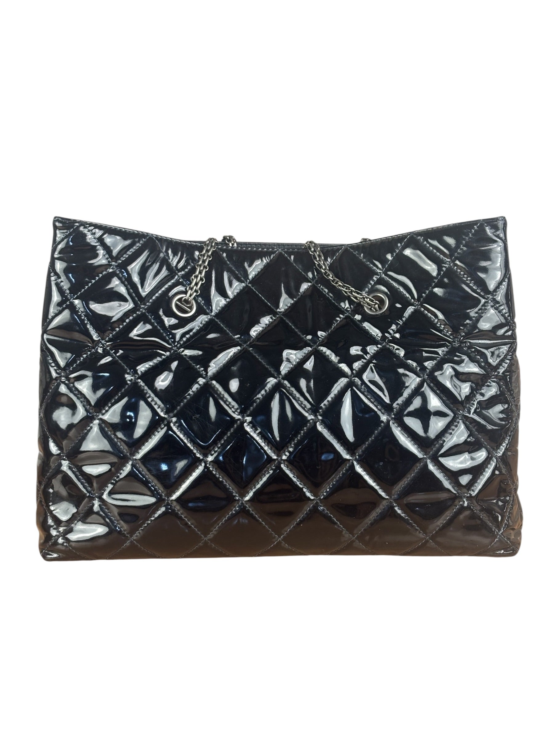 Chanel Black Patent Leather 2.55 Reissue Tote Bag 2010