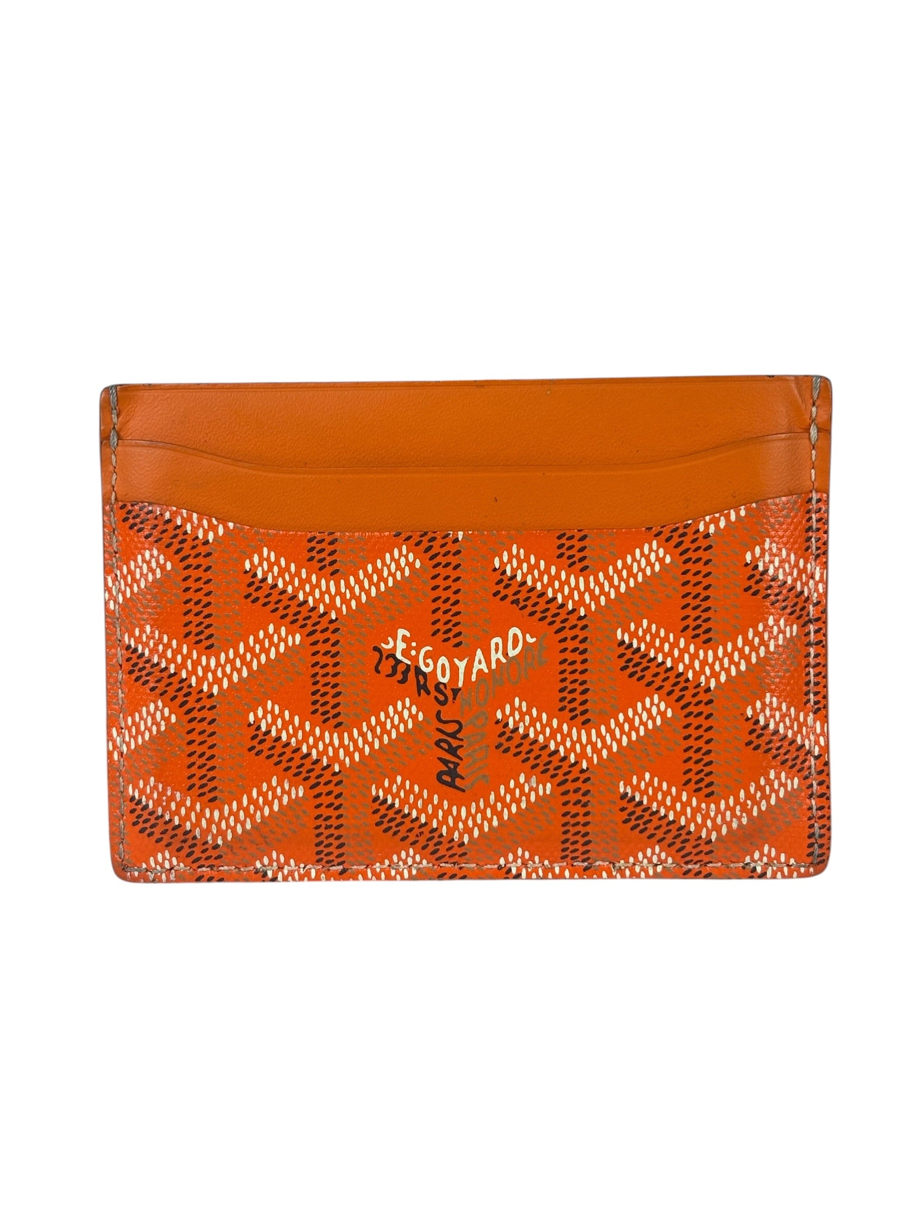 Goyard Orange Leather Saint Sulpice Cardholder