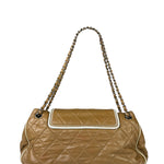 Chanel East/West Accordion Chain Beige Flap Bag 2008