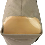 Prada Beige Cloth/Patent Leather Trim Shoulder Bag