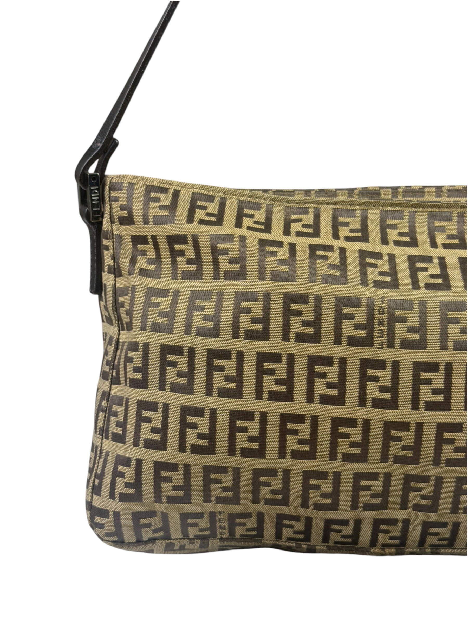 Fendi Vintage Brown Zucca Shoulder Bag