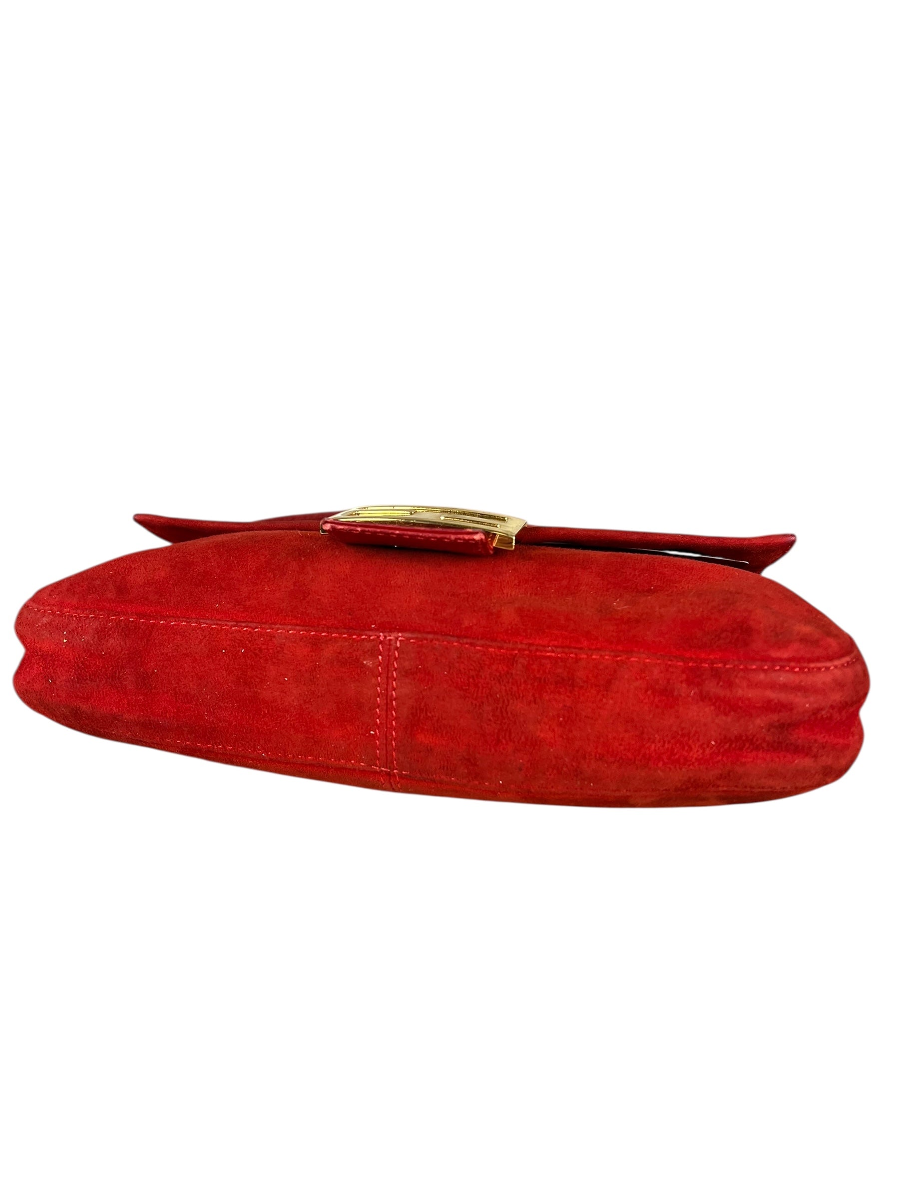 Fendi Baguette Red Suede