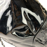 Chanel Black Patent Leather Camellia Petals Shoulder Bag 2010