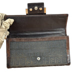 Fendi Vintage Leather Trim FF Zucca Long Wallet