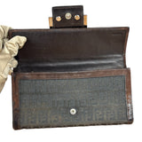 Fendi Vintage Leather Trim FF Zucca Long Wallet