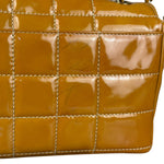 Chanel Gold Patent East West Stitch Flap Bag 2002
