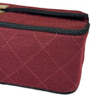 Chanel Vintage Burgundy Cotton Pairs-Seoul Pagoda Flap Bag