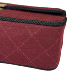 Chanel Vintage Burgundy Cotton Pairs-Seoul Pagoda Flap Bag