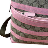 Gucci Pink Stripped Kids GG Supreme Canvas Backpack