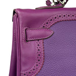 Hermes Kelly 35 Purple Ghillies Swift Togo Leather Handbag 2015