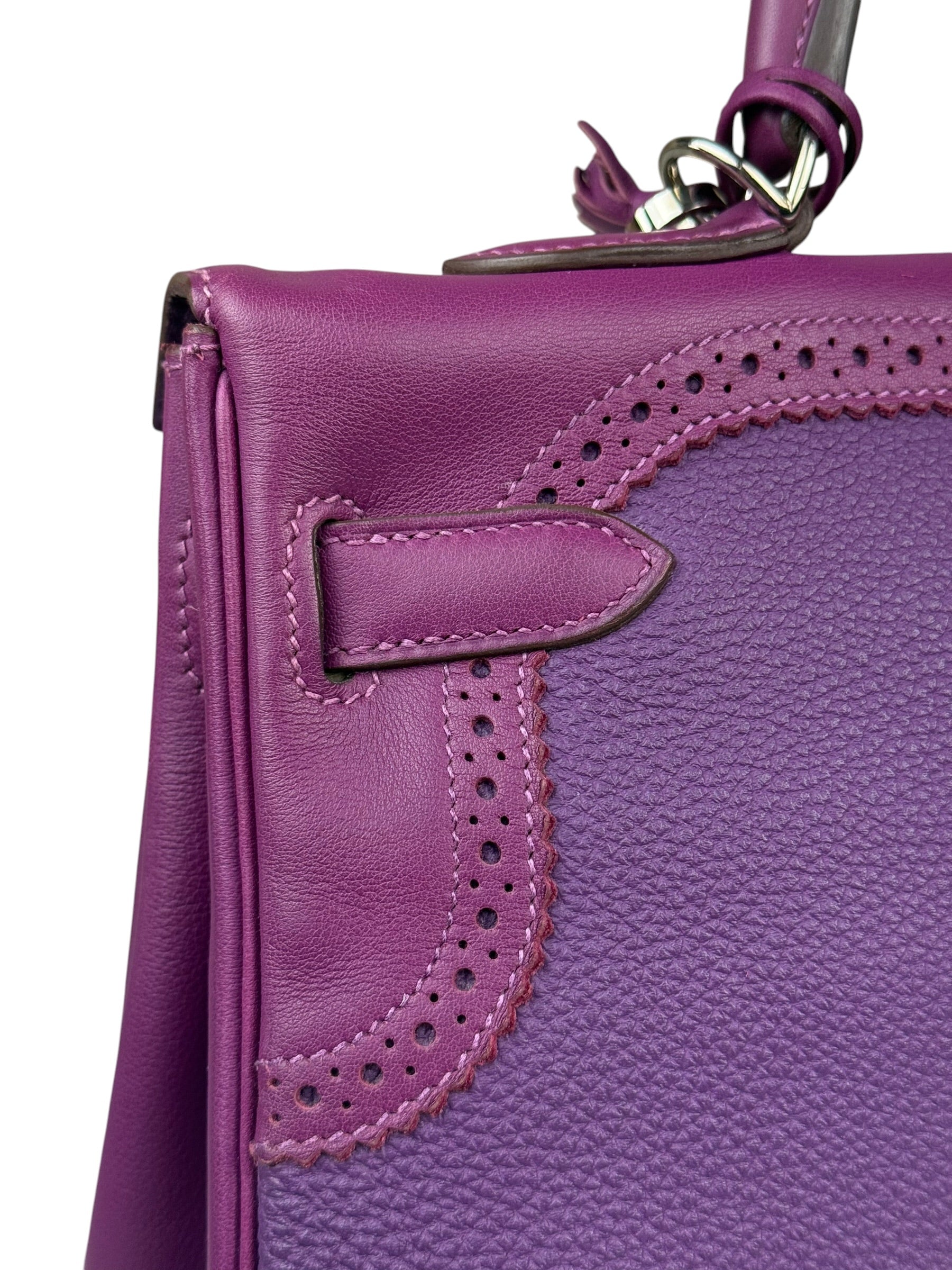 Hermes Kelly 35 Purple Ghillies Swift Togo Leather Handbag 2015