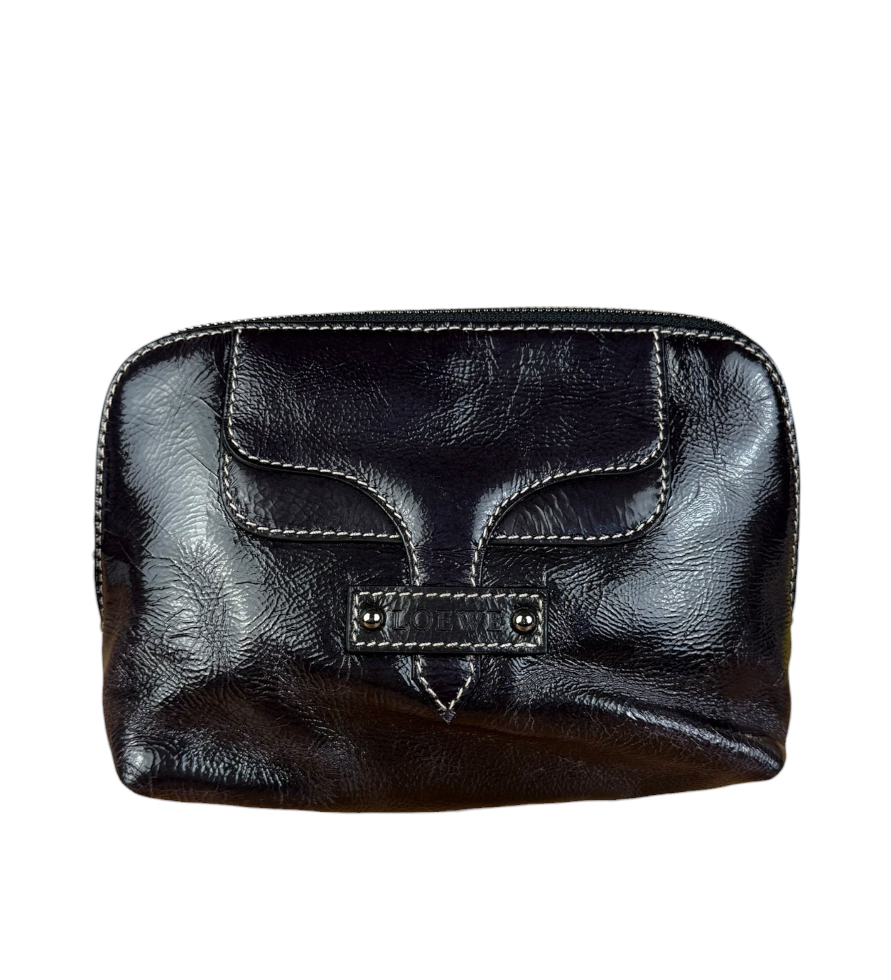 Loewe Patent Leather Cosmetic Pouch/Clutch