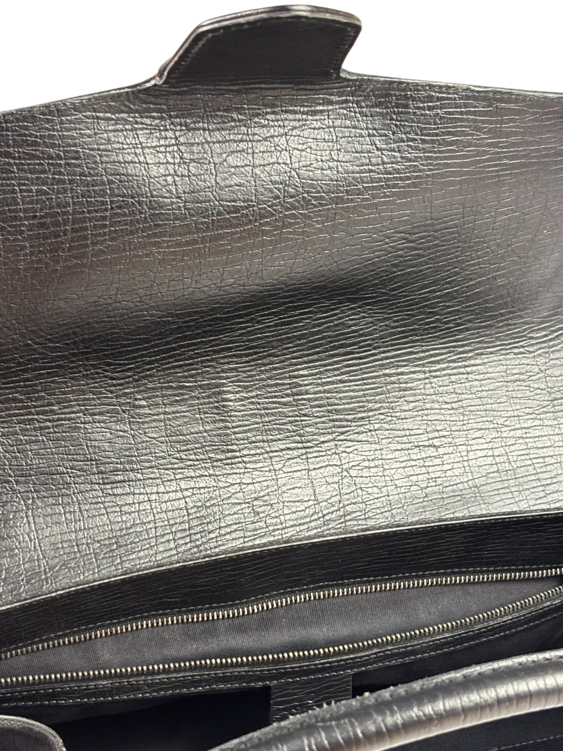 Gucci Black Leather Trim GG Horsebit Shoulder Bag