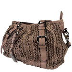 Burberry Purple Leather Ruffled Lowery Bag
