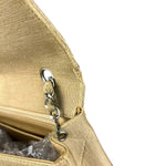 Chanel Vintage Beige Jersey Quilted Classic Flap Bag