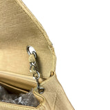 Chanel Vintage Beige Jersey Quilted Classic Flap Bag
