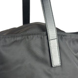 Prada Black Saffiano Leather Strap Tessuto Nylon Tote Bag
