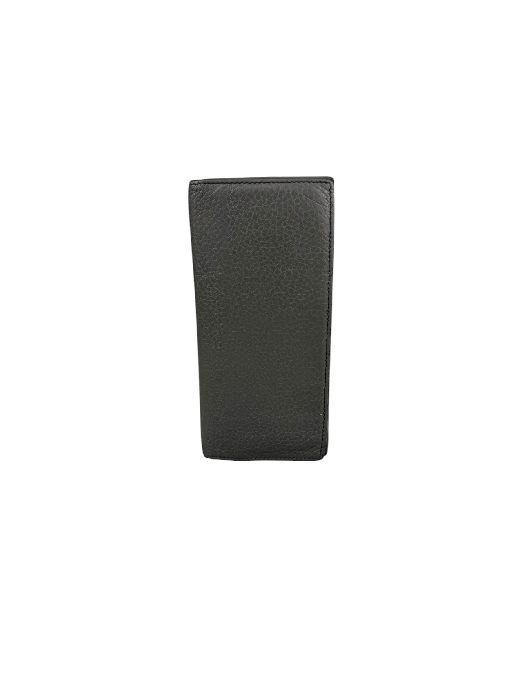 Gucci Grey Pebbled Leather Long Wallet