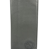 Gucci Grey Pebbled Leather Long Wallet