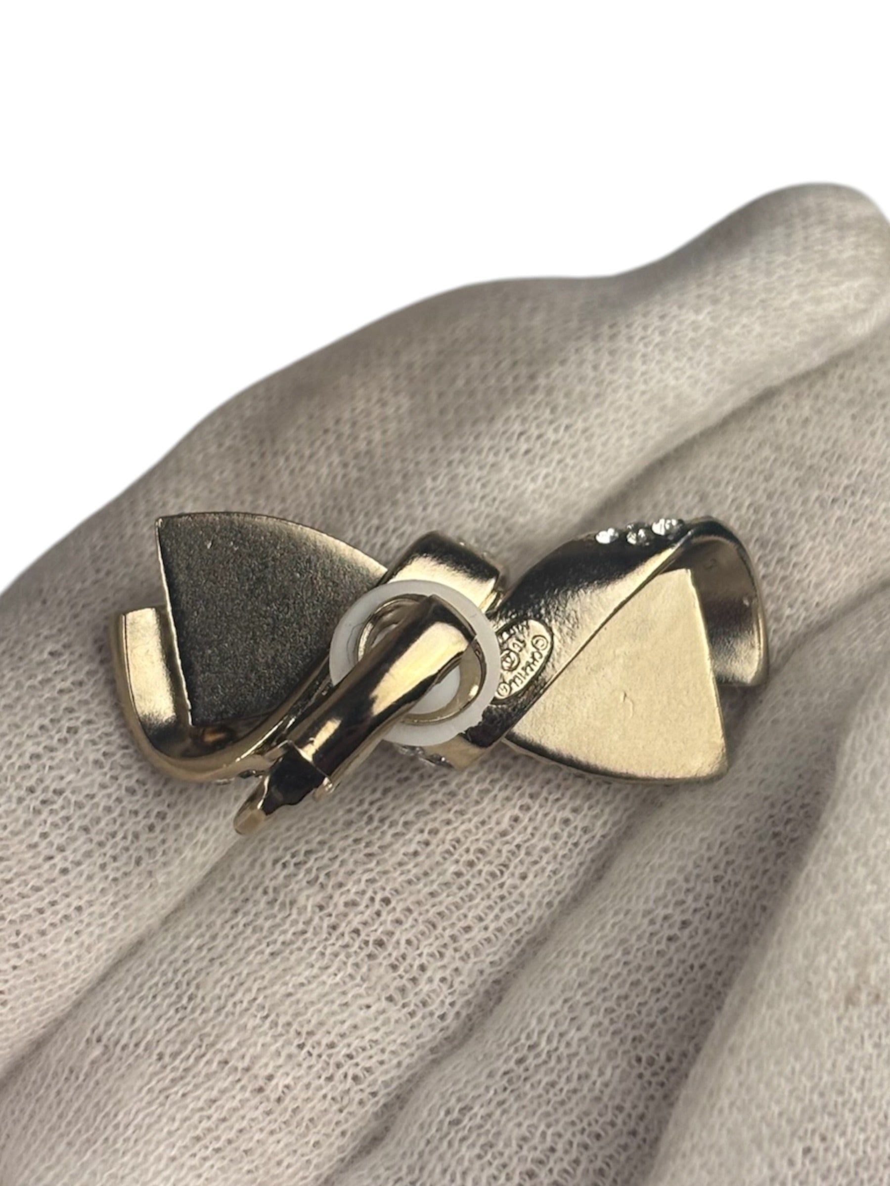 Chanel Gold Bow Clip-On Earrings