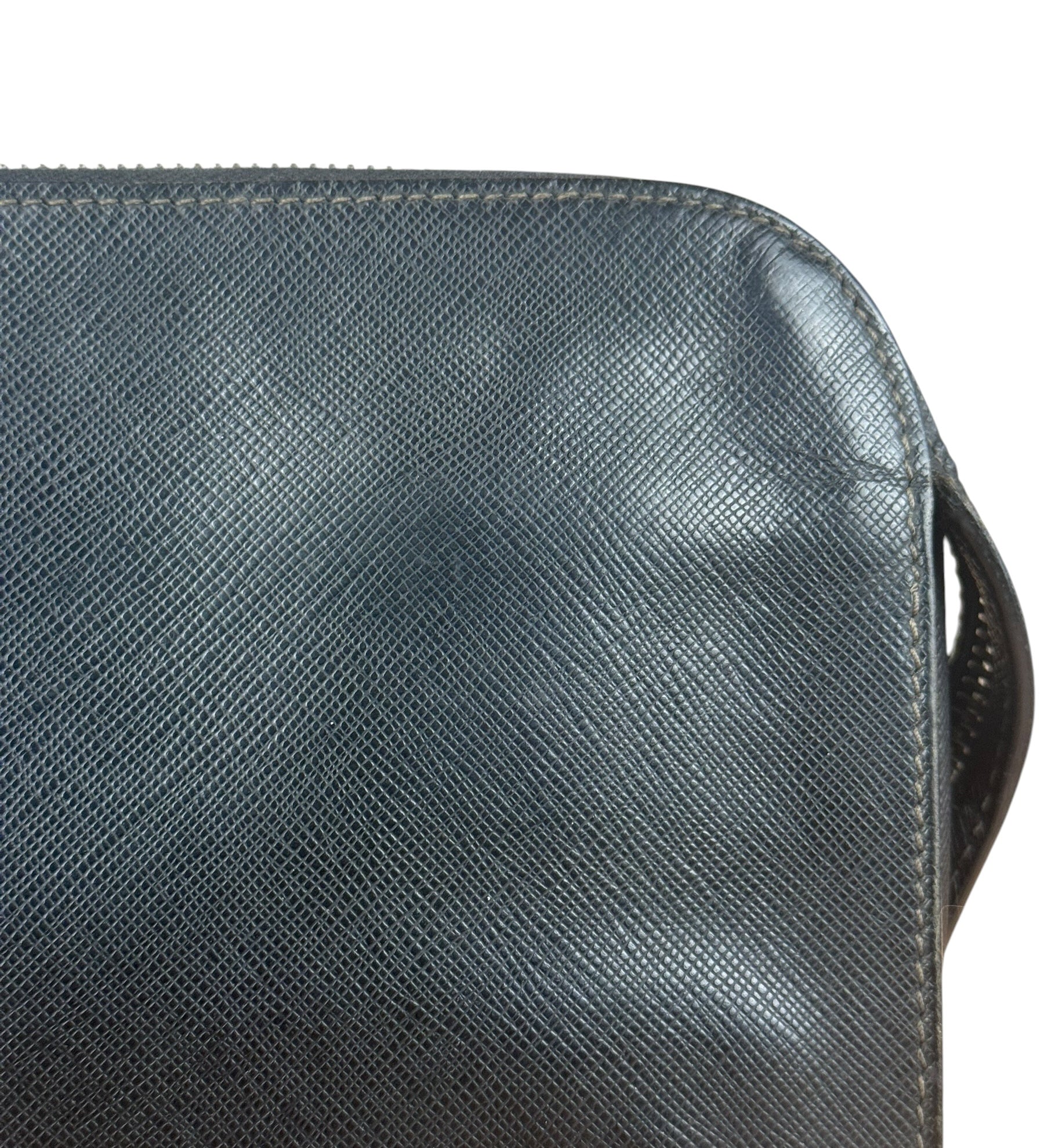 Prada Black Saffiano Bellhop Leather Travel Pouch