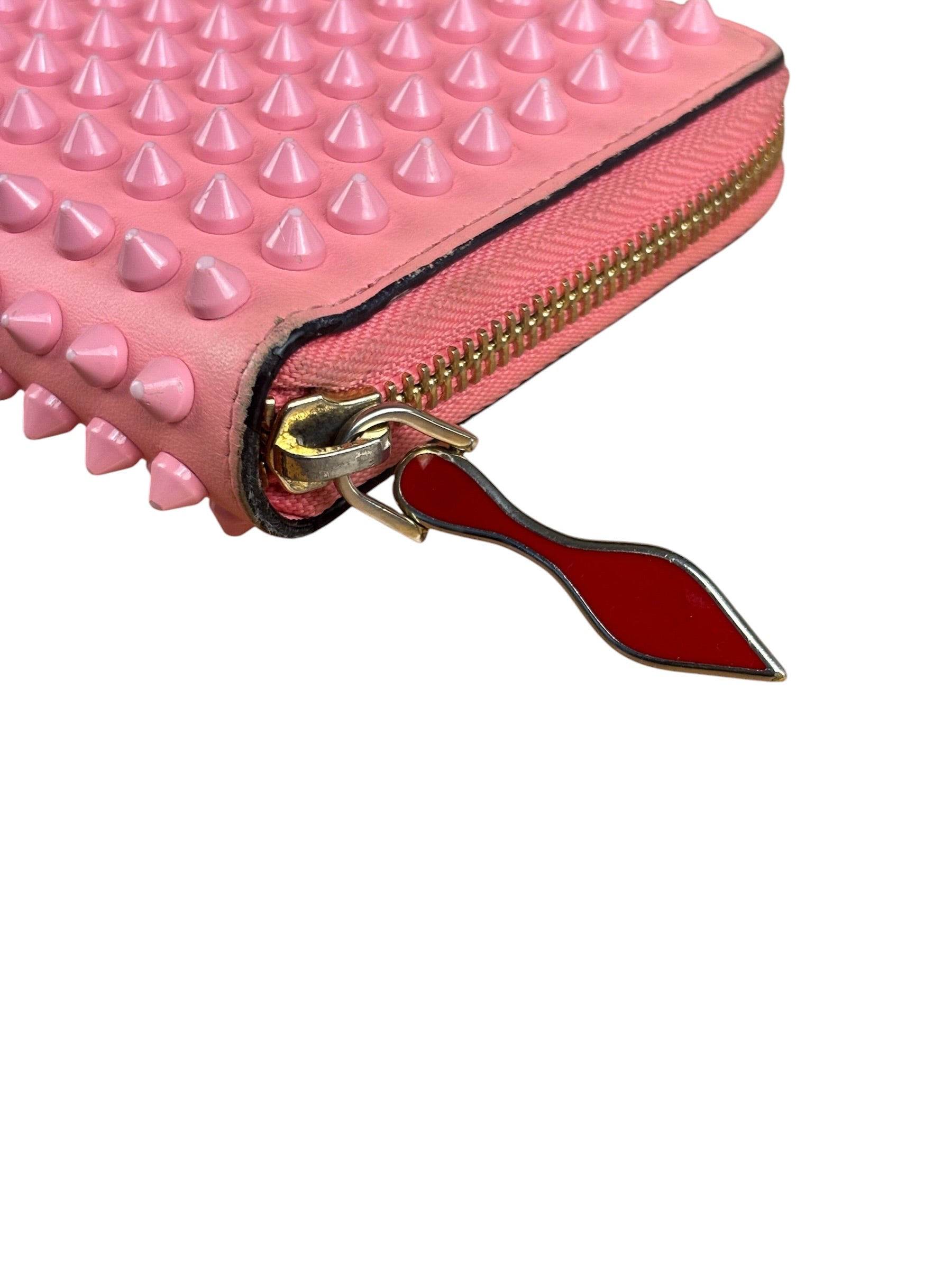 Christian Louboutin Panettone Bicolor Studded Long Zip Around Wallet