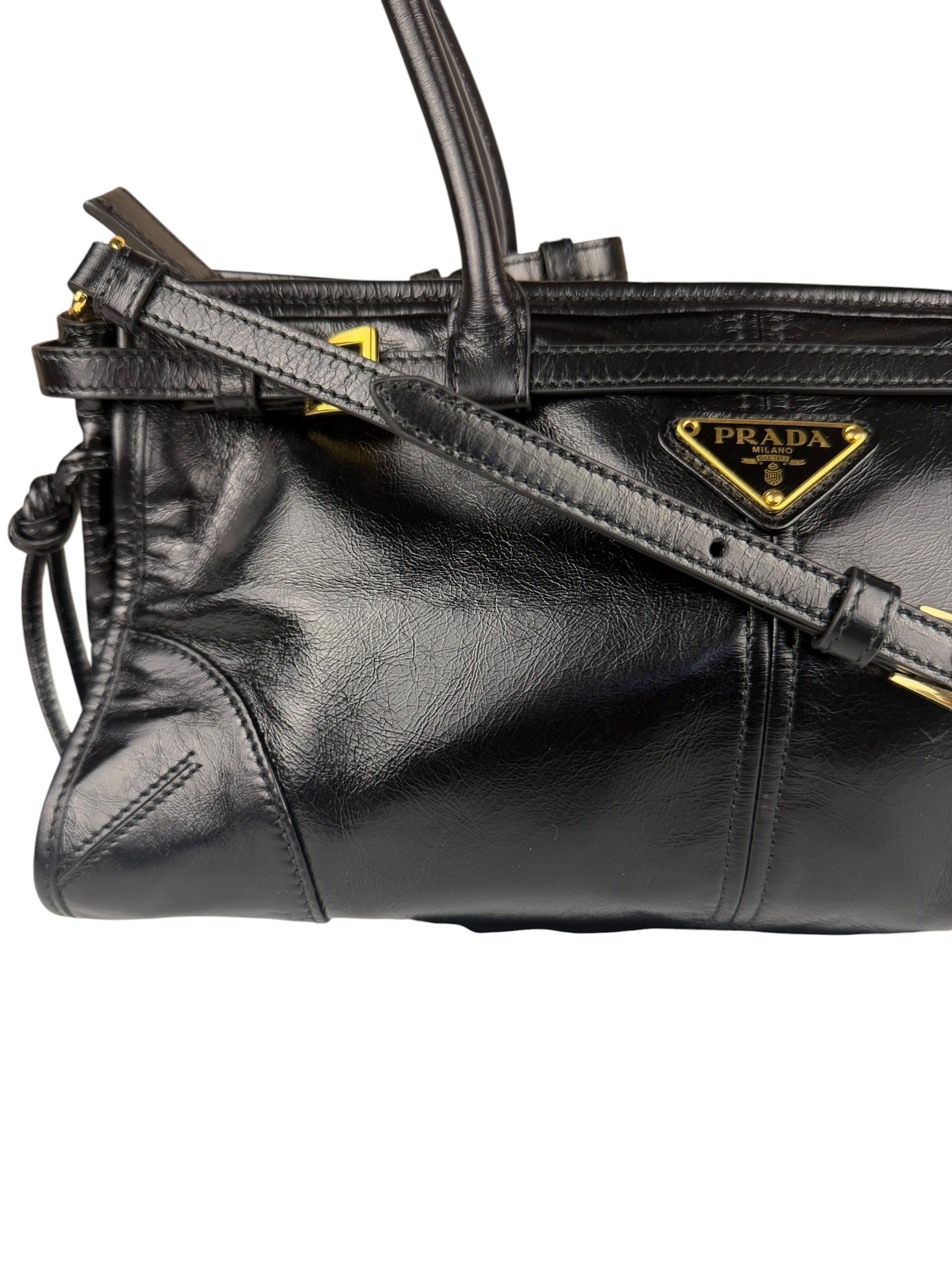 Prada Black Bonnie Calfskin Shoulder Bag