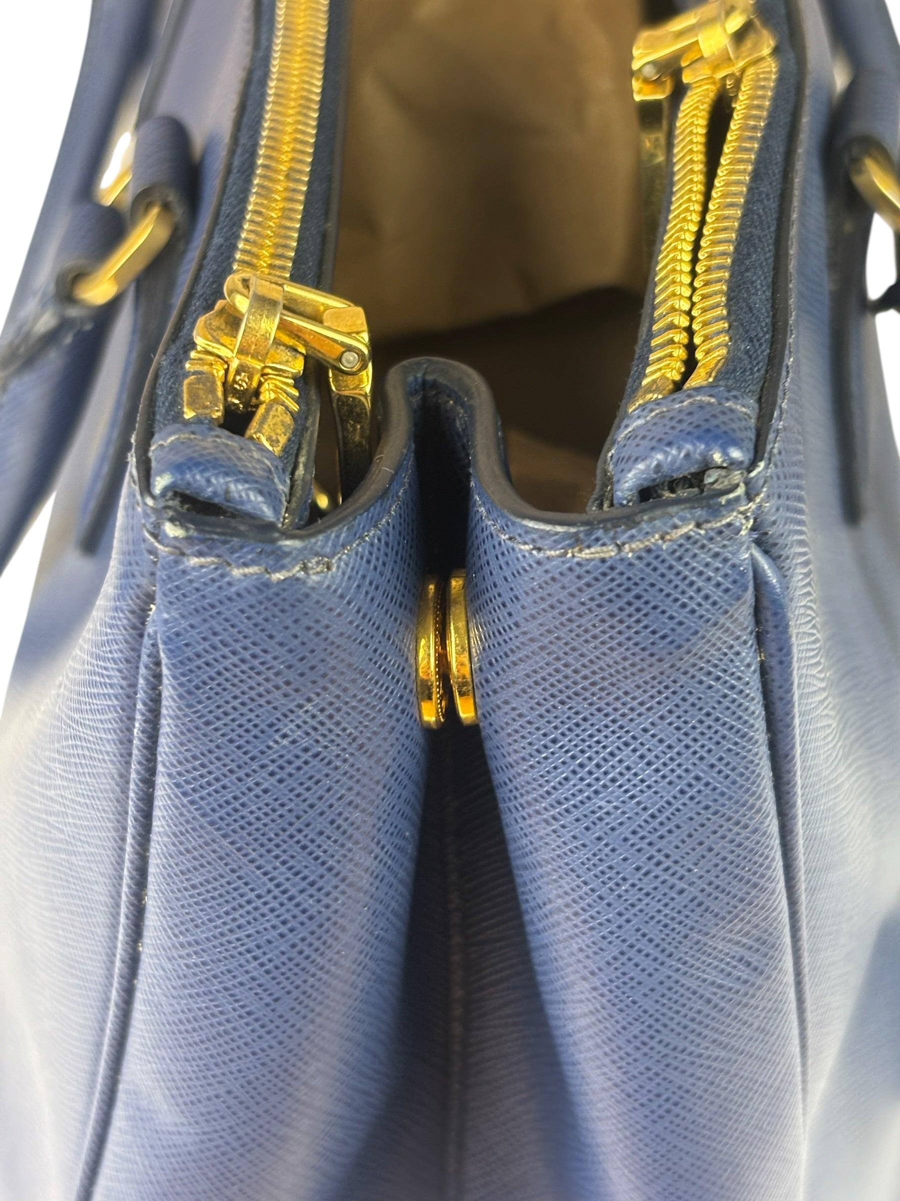 Prada Navy Saffiano Leather Galleria Tote