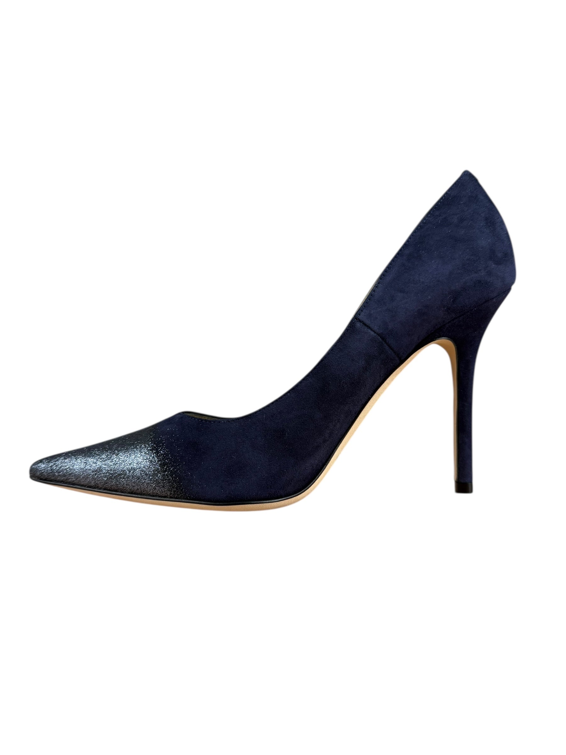 Jimmy Choo Romy Navy Blue Suede Pointed Toe Pumps