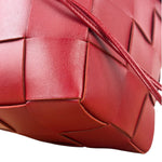 Bottega Veneta Red Leather Cassestte Maxi Intrecciato Bucket Bag