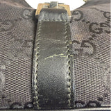 Gucci Black Leather Trim GG Bardot Jackie Medium Hobo Bag