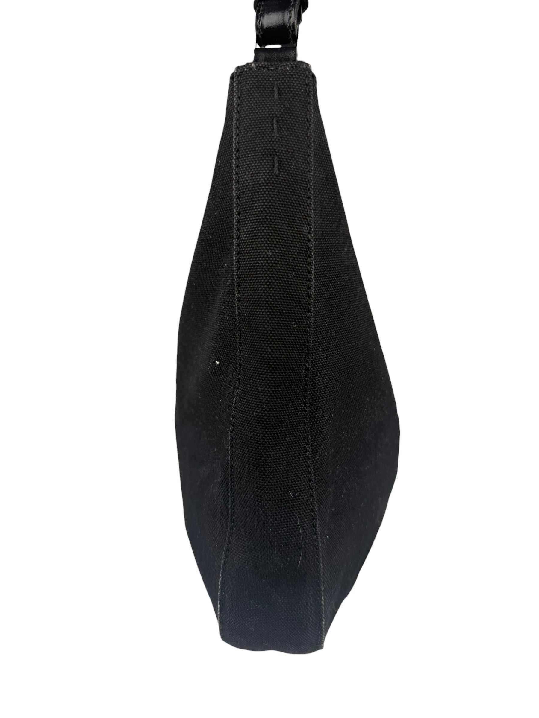 Prada Vintage Black Canvas Shoulder Bag