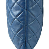 Chanel Blue Quilted Leather O-Case Zipped Pouch 2017