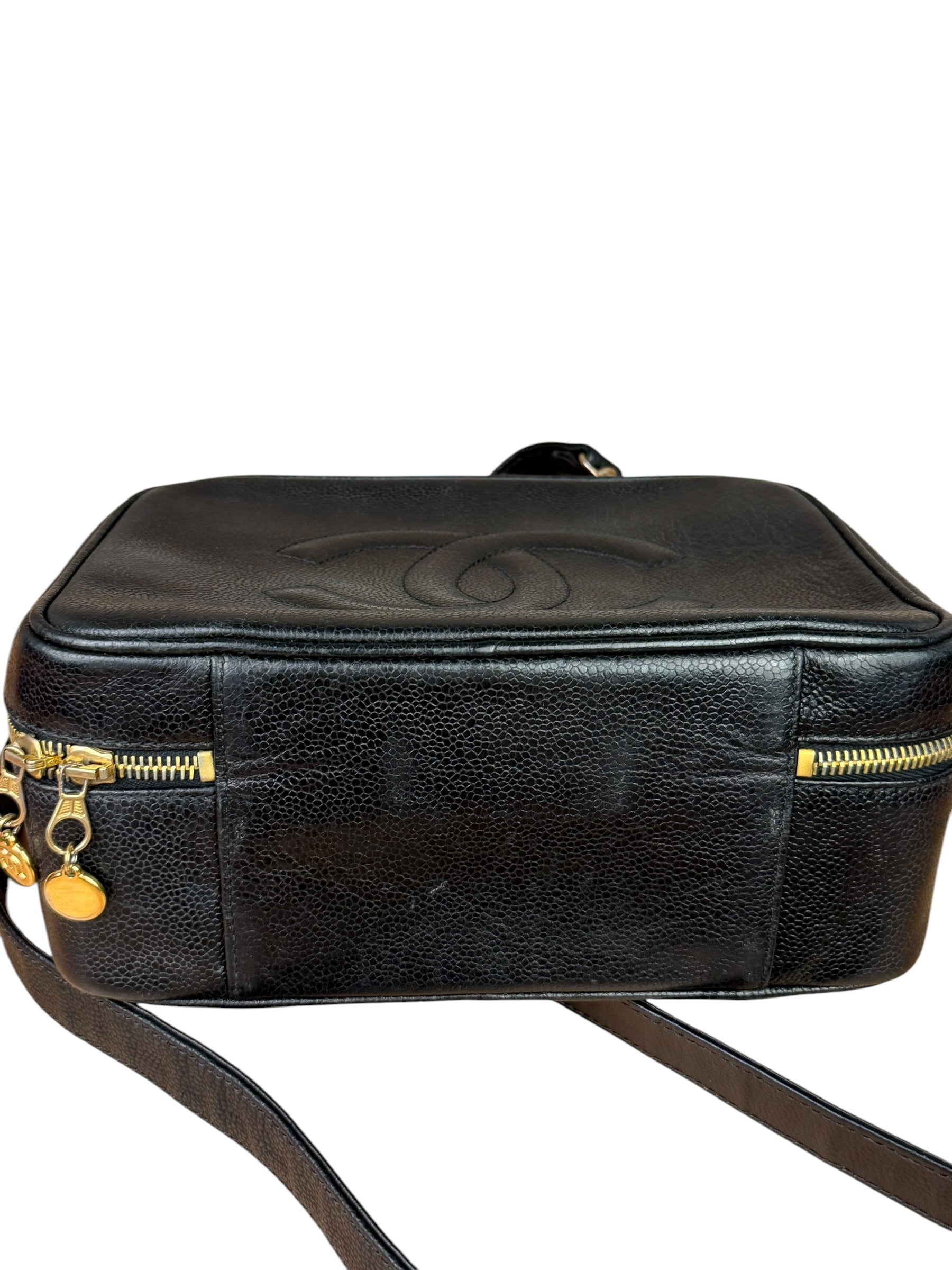 Chanel Black Caviar Leather Vanity 2Way Handbag '96-'97