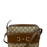 Gucci Brown Leather GG Horsebit Camera Bag 1955