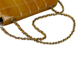 Chanel Gold Patent East West Stitch Flap Bag 2002
