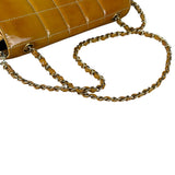 Chanel Gold Patent East West Stitch Flap Bag 2002