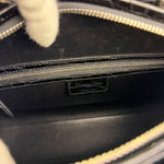 Christian Dior Rare Black/Navy Croc Embossed Lady Dior Handbag