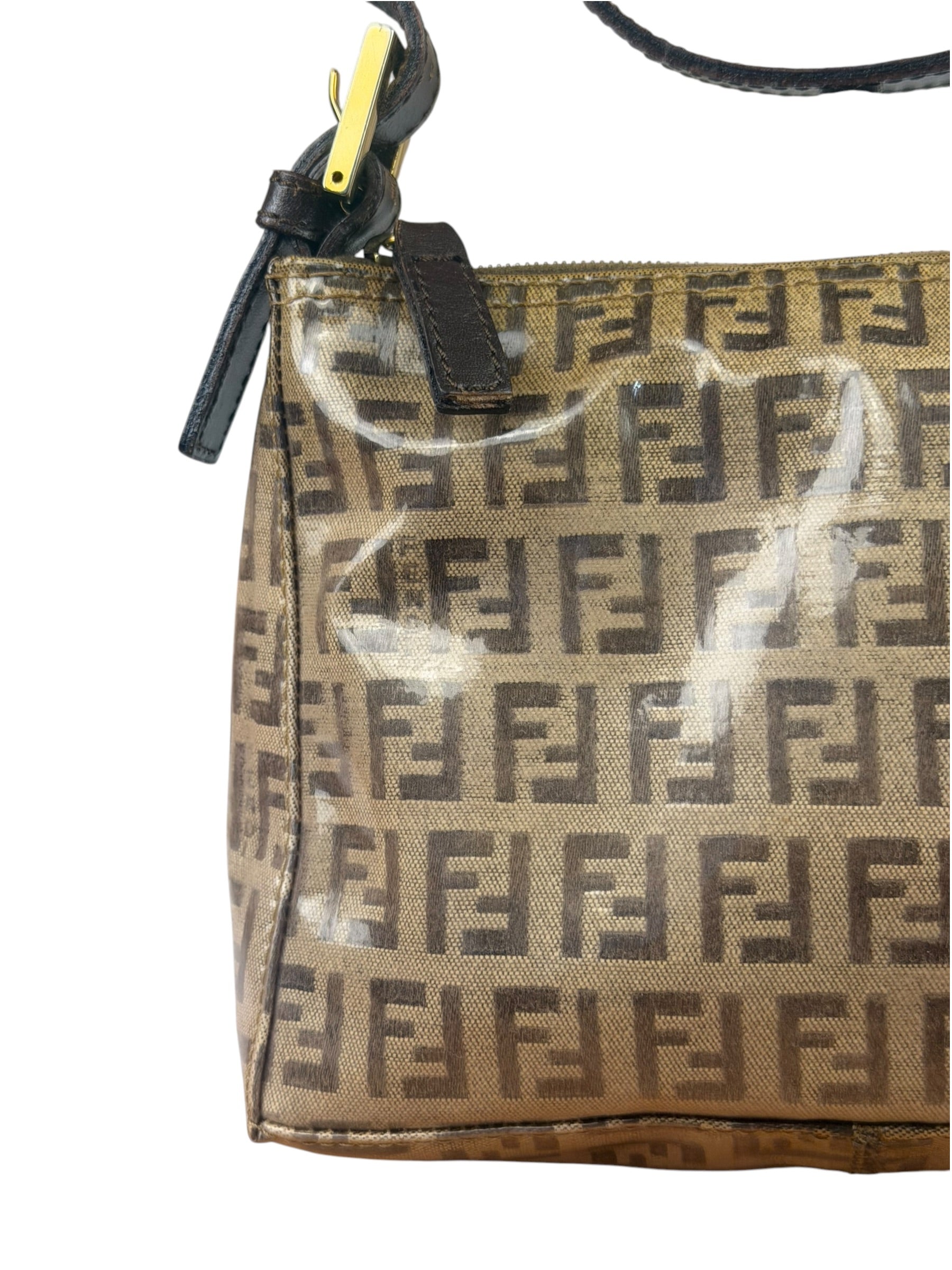 Fendi Vintage Beige PVC Zucca Pochette