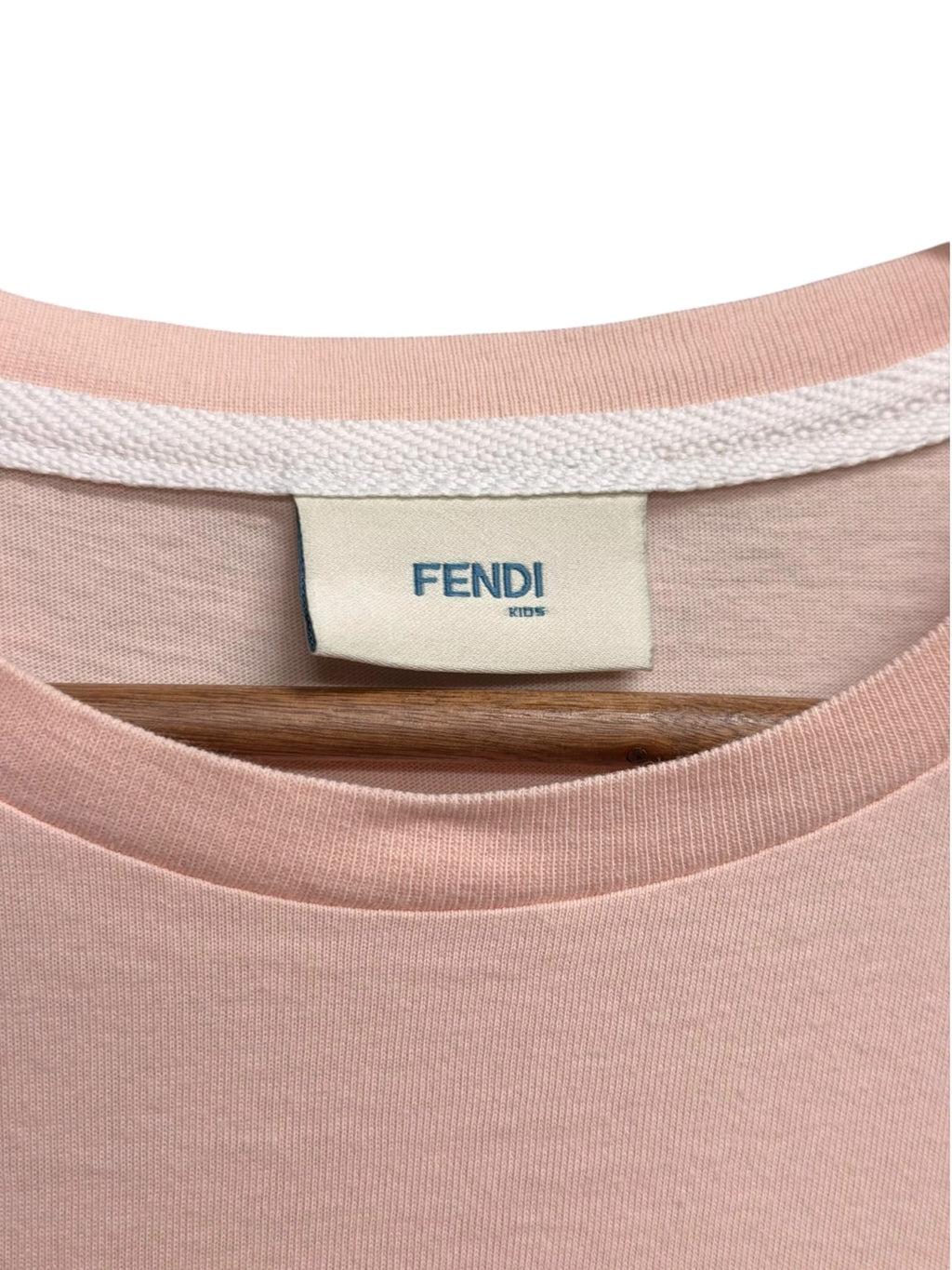 Fendi Kids Light Pink Half Sleeve Baby Tee