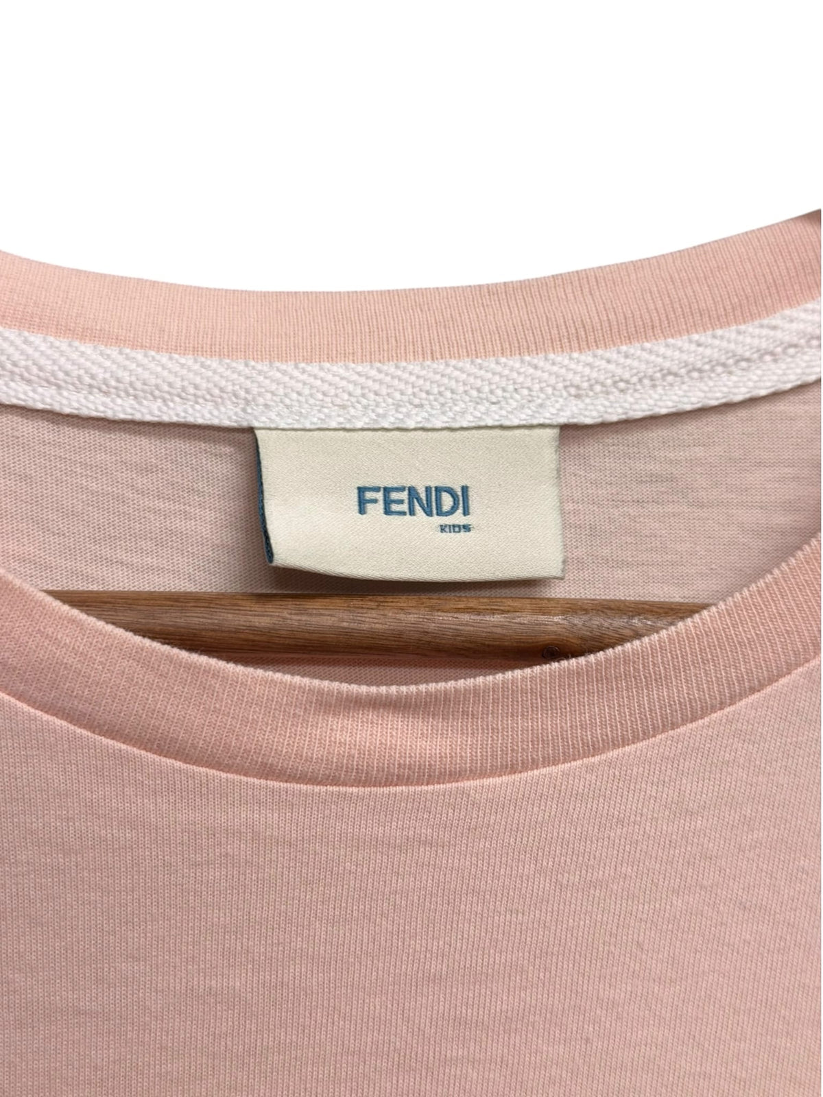 Fendi Kids Light Pink Half Sleeve Baby Tee