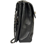 Chanel Black Lambskin Chocolate Bar Quilted Chain Shoulder Bag 2000