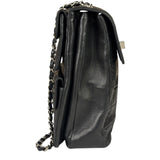 Chanel Black Lambskin Chocolate Bar Quilted Chain Shoulder Bag 2000