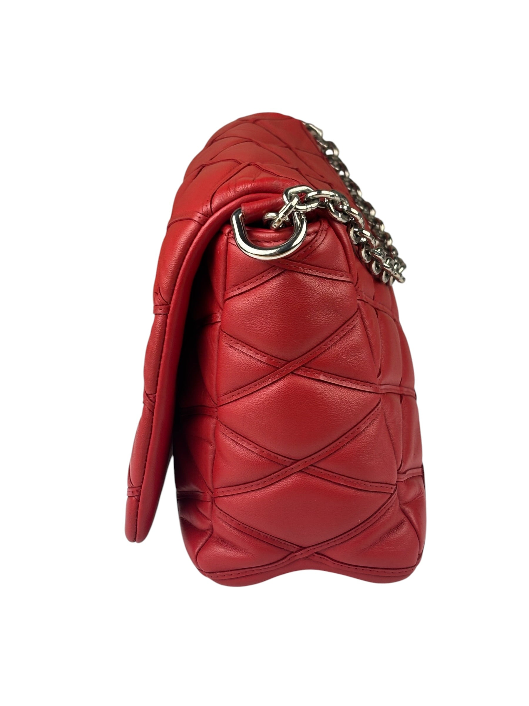 Louis Vuitton Red Lambskin GO-14 Malletage Shoulder Bag