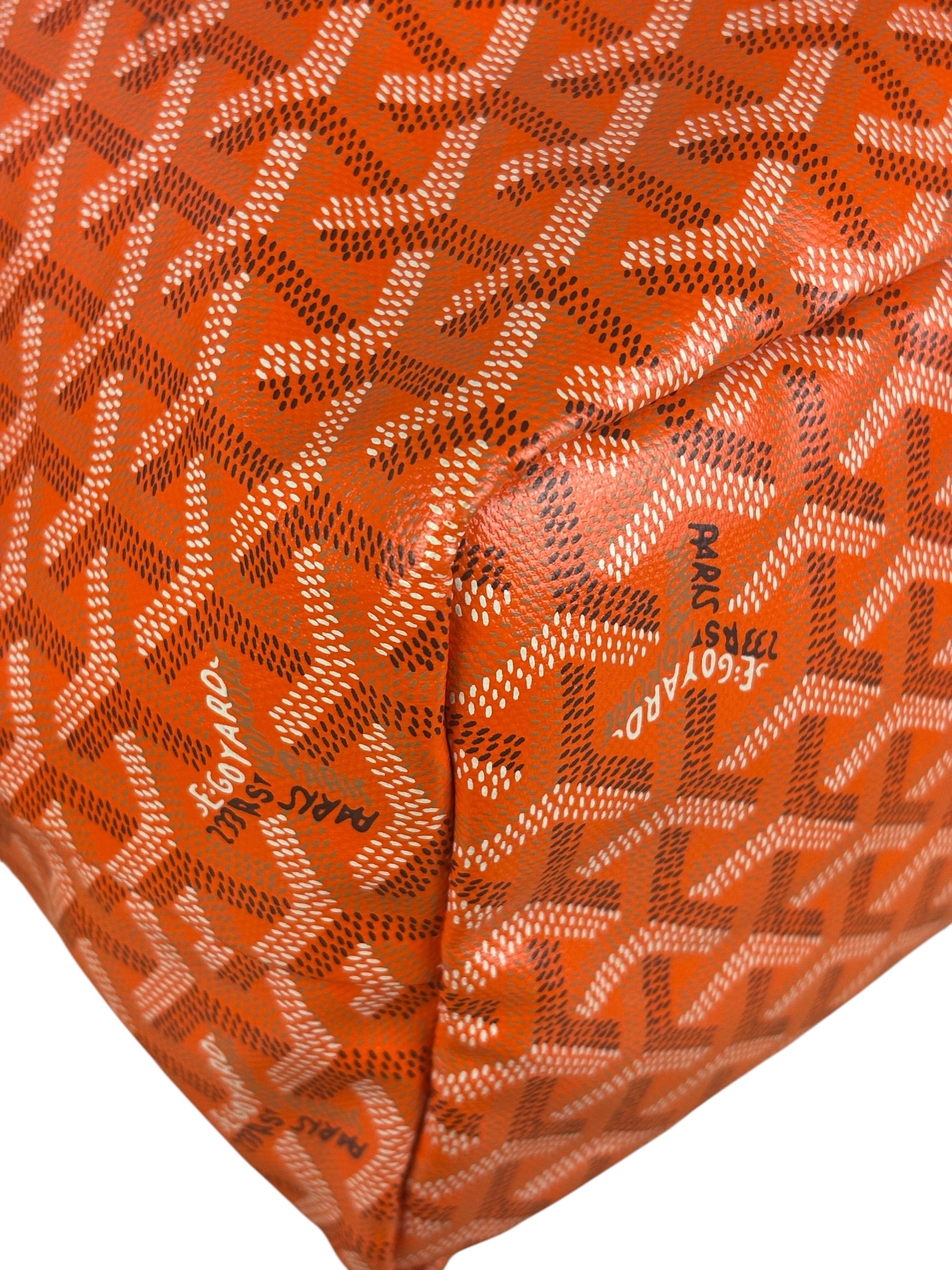 Goyard Saint Louis Orange Leather Tote Bag