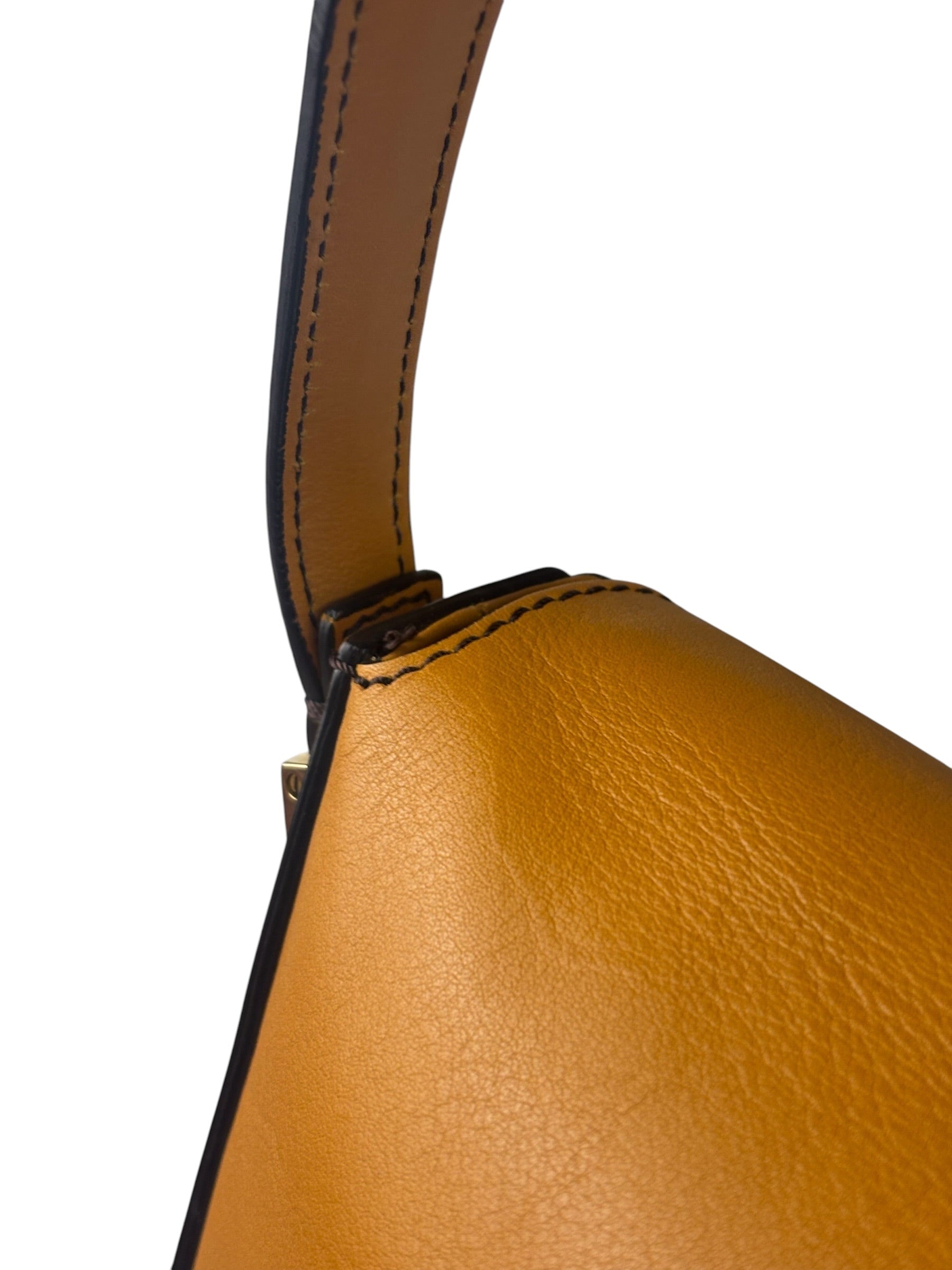 Fendi Brown Leather Mamma Foreever Flap Baguette